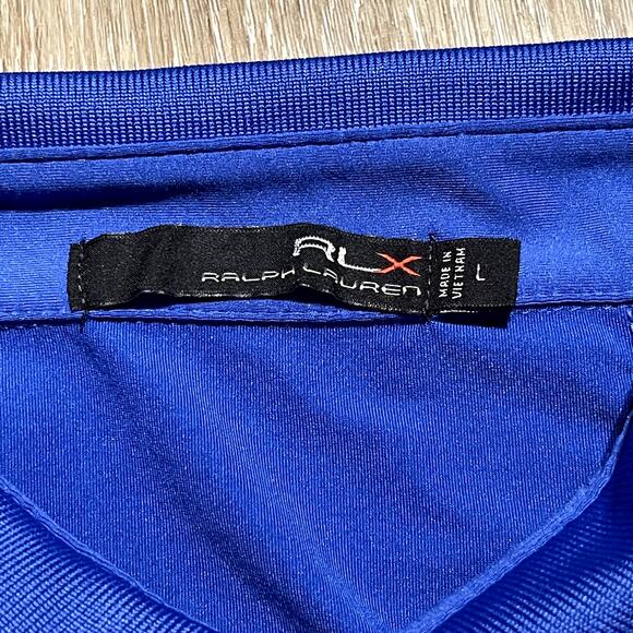 RLX‎ Ralph Lauren Mens Golf Shirt L Cobalt Blue Casual EUC - Picture 3 of 5